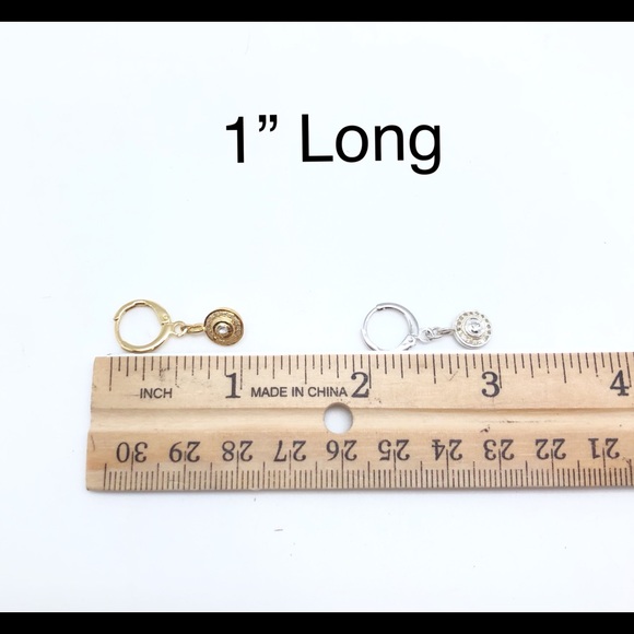 Diamond Disc Dangle Lever Back Hoops Earrings Gold Vermeil & Sterling Silver NWT - Picture 8 of 8